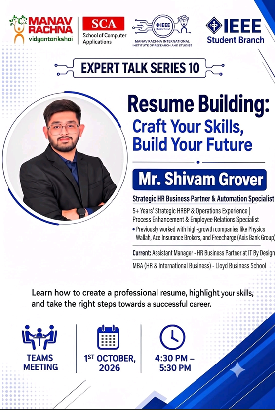 Expert Talk Series 10: Resume Building — Craft Your Skills, Build Your Future